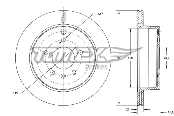 Brzdový kotouč TOMEX Brakes